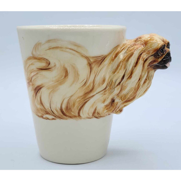3D Pekingese Coffee Cup/Mug Hand Painted by Blue Witch Ceramics - Picture 9 of 16